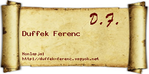 Duffek Ferenc névjegykártya