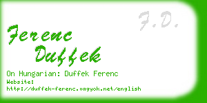 ferenc duffek business card